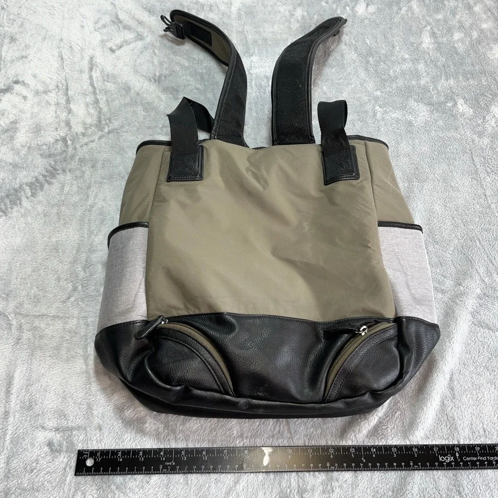 LOLE Lily Convertible Tote Bag Backpack Green/Black Business Laptop School